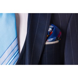 Costum Barbati Business Bleumarin Cu Dungi